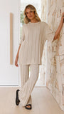 Bayu Knit Pants Cream