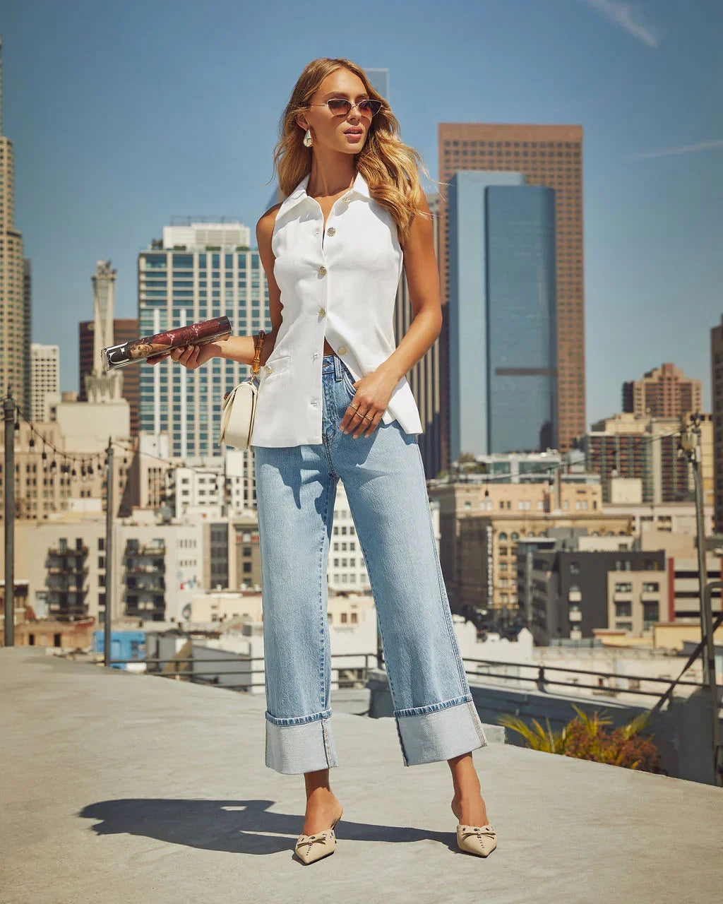 Harden Stretch High Rise Straight Leg Cropped Jeans