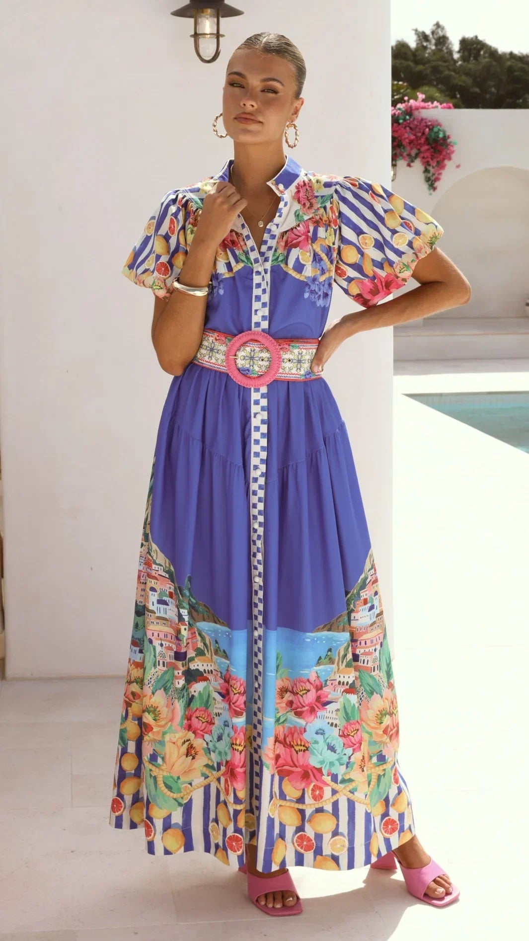 Bloom Maxi Dress Positano Cobalt