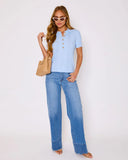 Thaliah Ribbed Knit Henley Top