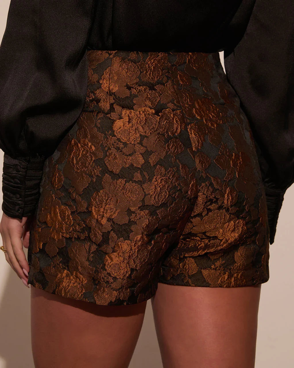 Warm Gather Floral Jacquard Mini Skort