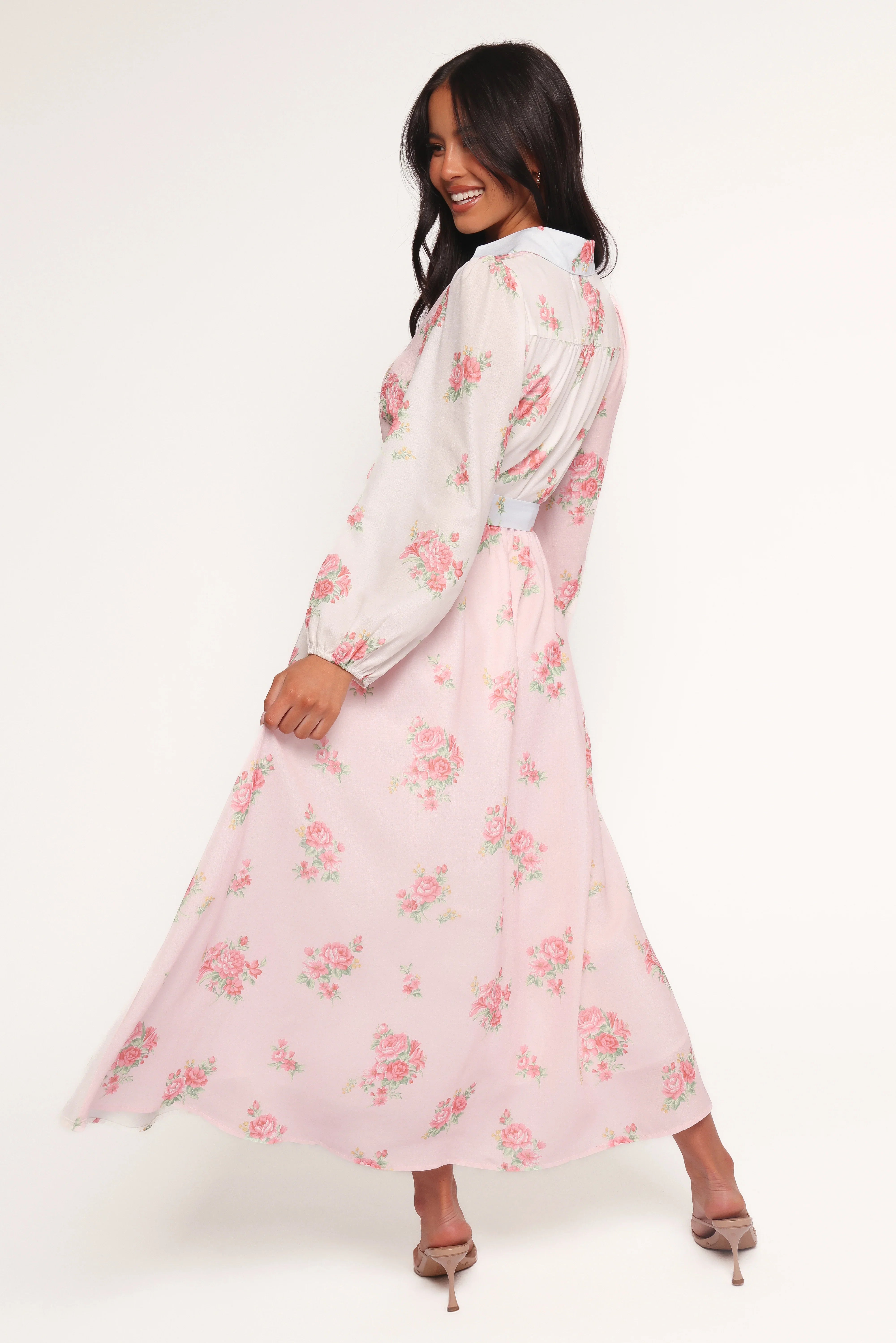 Juni Button Up Maxi Dress Floral