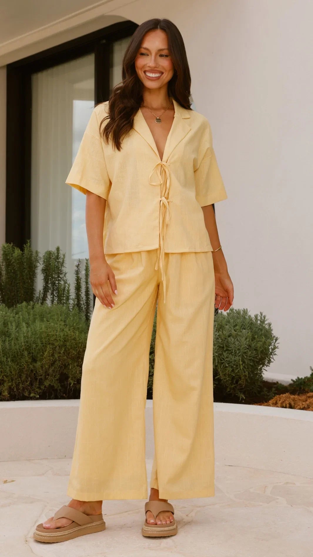 Lexi Linen Pants Baby Yellow