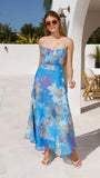 Rixie Maxi Skirt Blue Floral