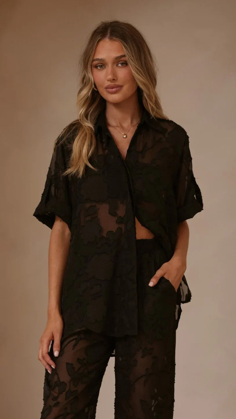 Mollie Lace Shirt Black
