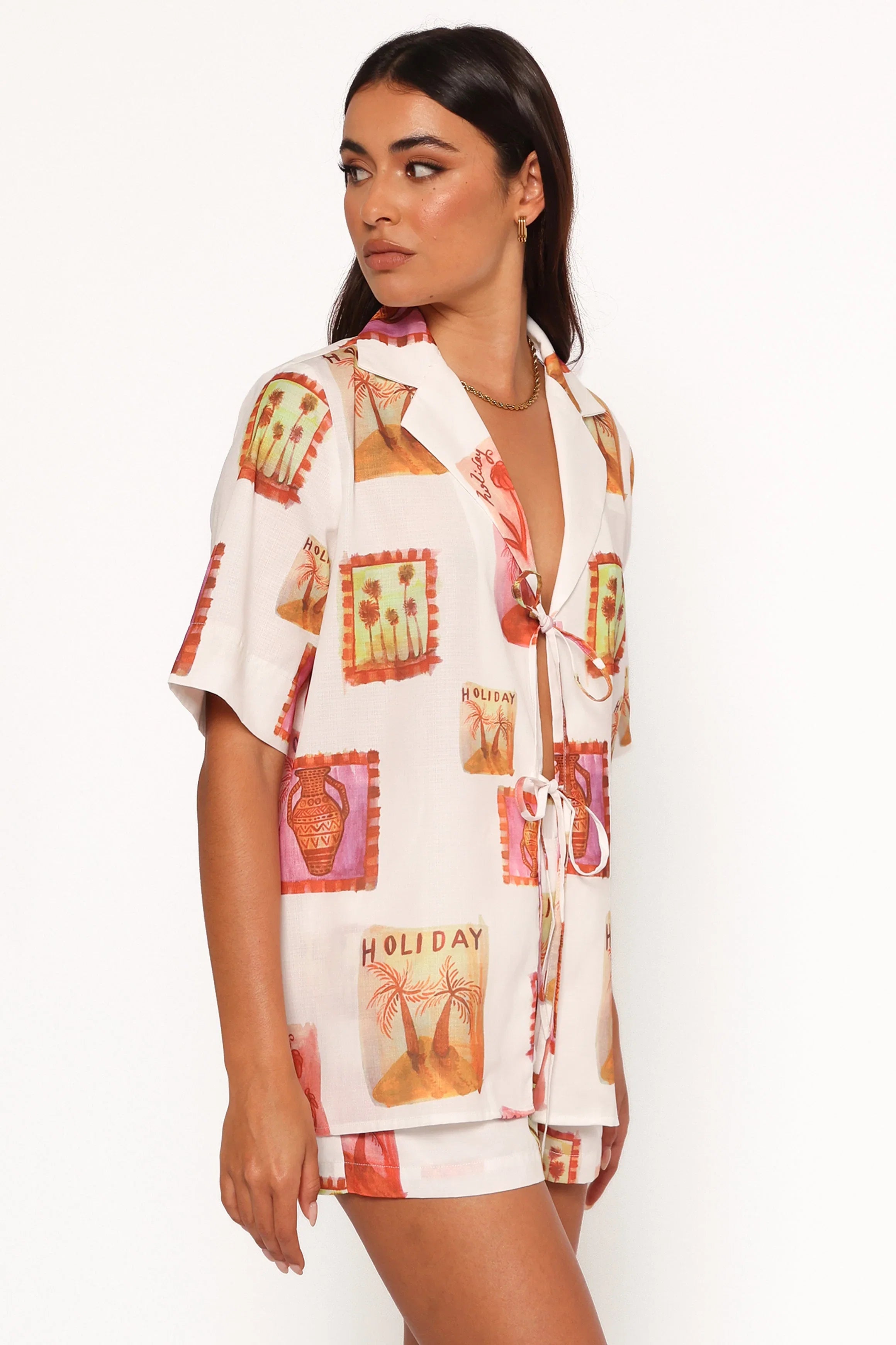 Aaliyah Shorts White Multi