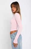 Only For Tonight Long Sleeve Top Baby Pink