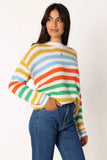 Sasha Multi Stripe Crewneck Knit Sweater Multi
