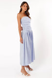 Avalee Strapless Maxi Dress Blue Stripe