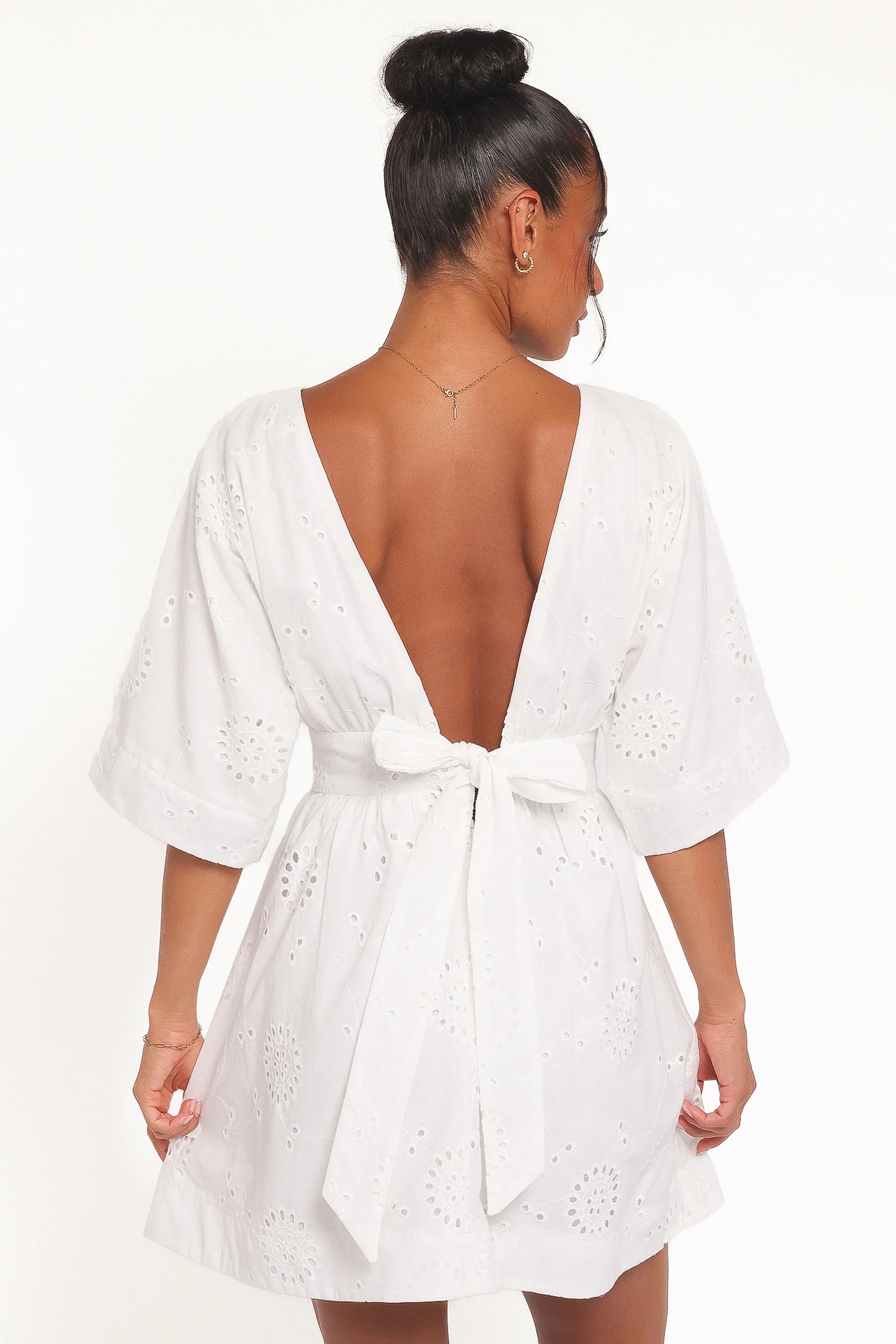 Camila Open Back Mini Dress White