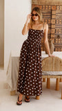 Solare Maxi Dress Brown White Polka