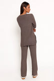 Silvie Long Sleeve Knitted Set Charcoal Grey