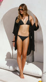 Vesper Button Down Beach Cover Up Black