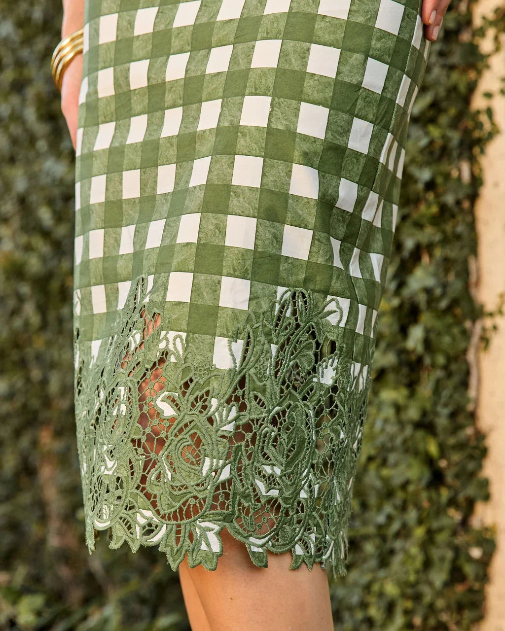 Tender Horizon Gingham Midi Skirt
