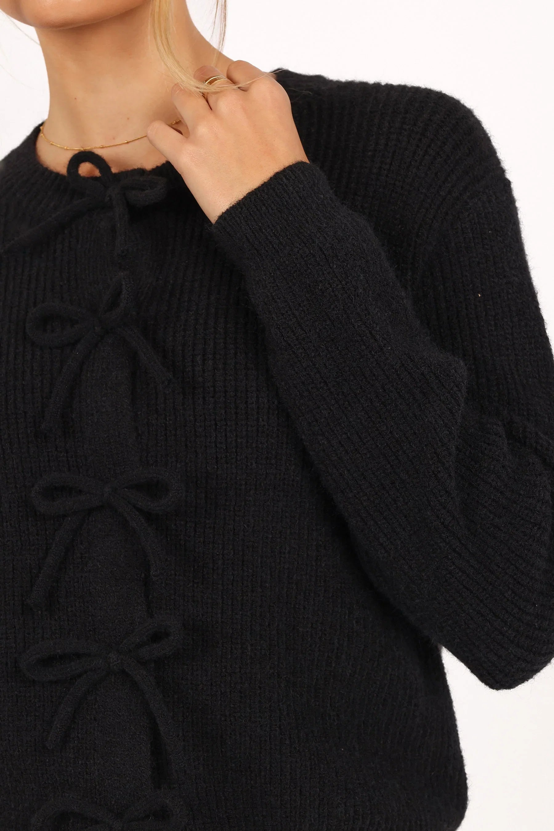 Wilde Bow Front Cardigan Black