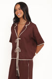 Dalton Tie Top Brown Cream