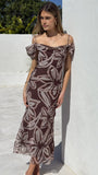 Adrianna Maxi Dress Brown Floral