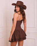 Desert Doll Fit and Flare Lace Trim Mini Dress