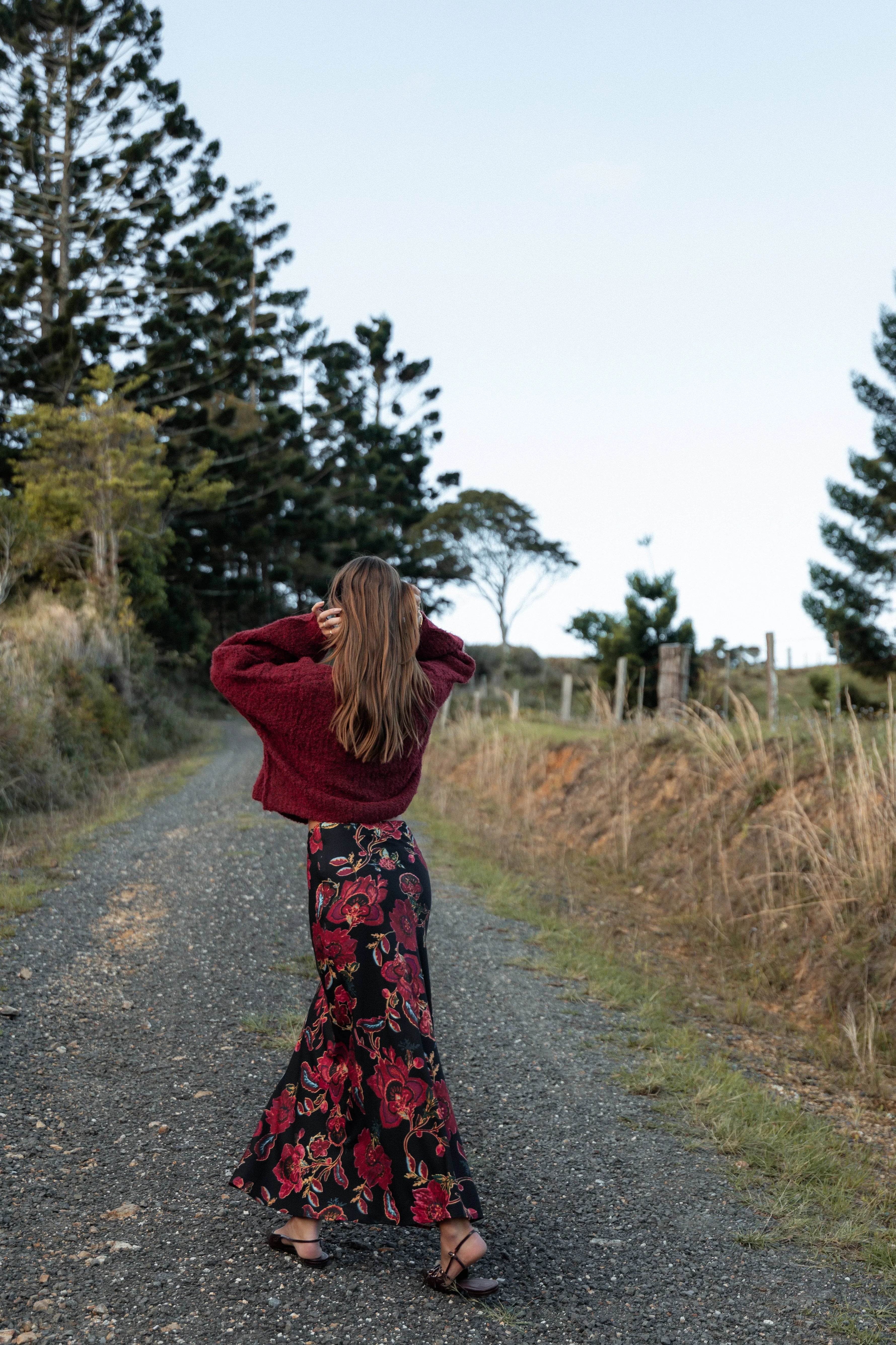 Evie Maxi Skirt Black Floral