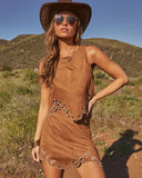 Boho Prairie Faux Suede Crop Top