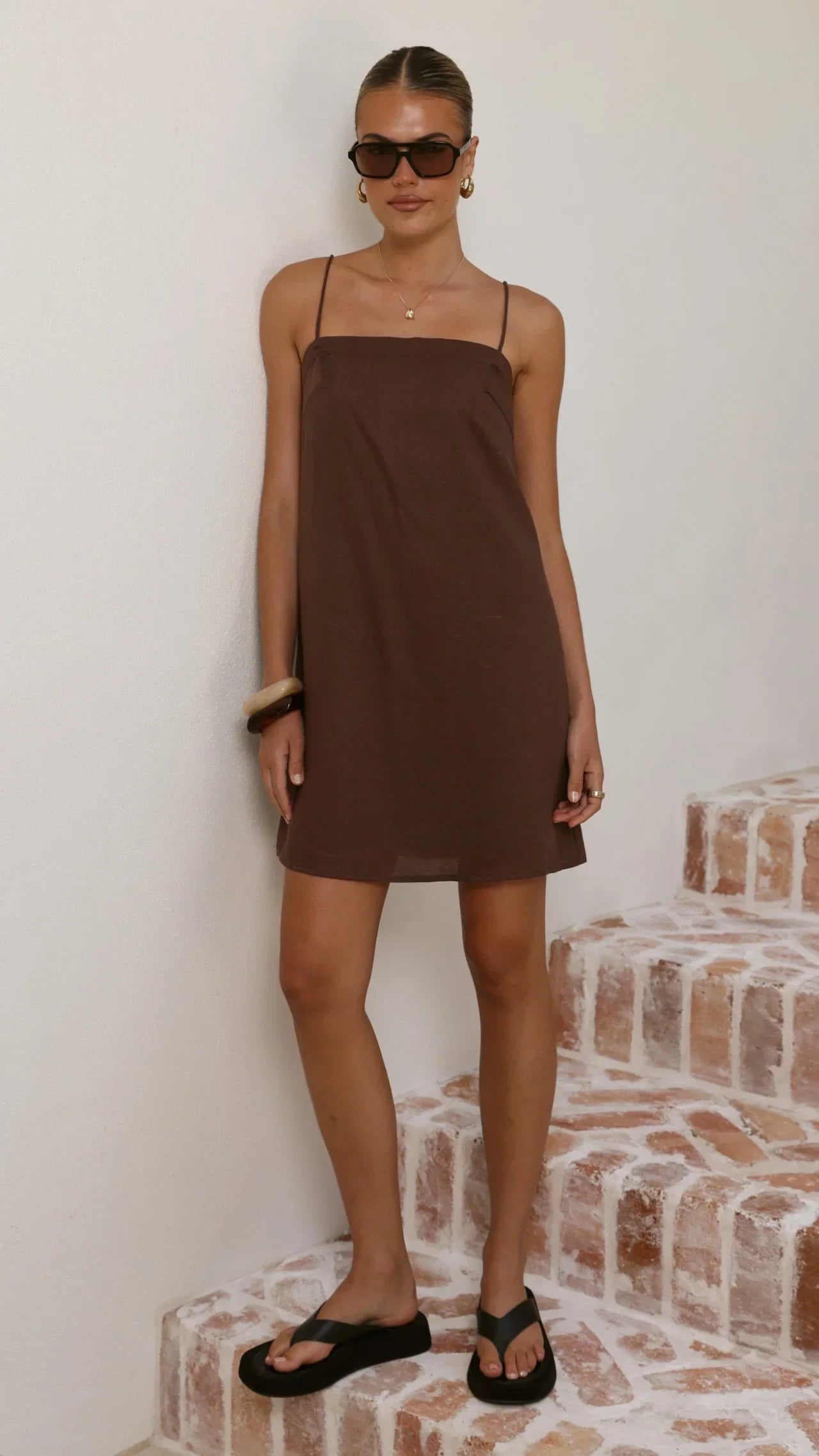 Nalu Mini Dress Brown