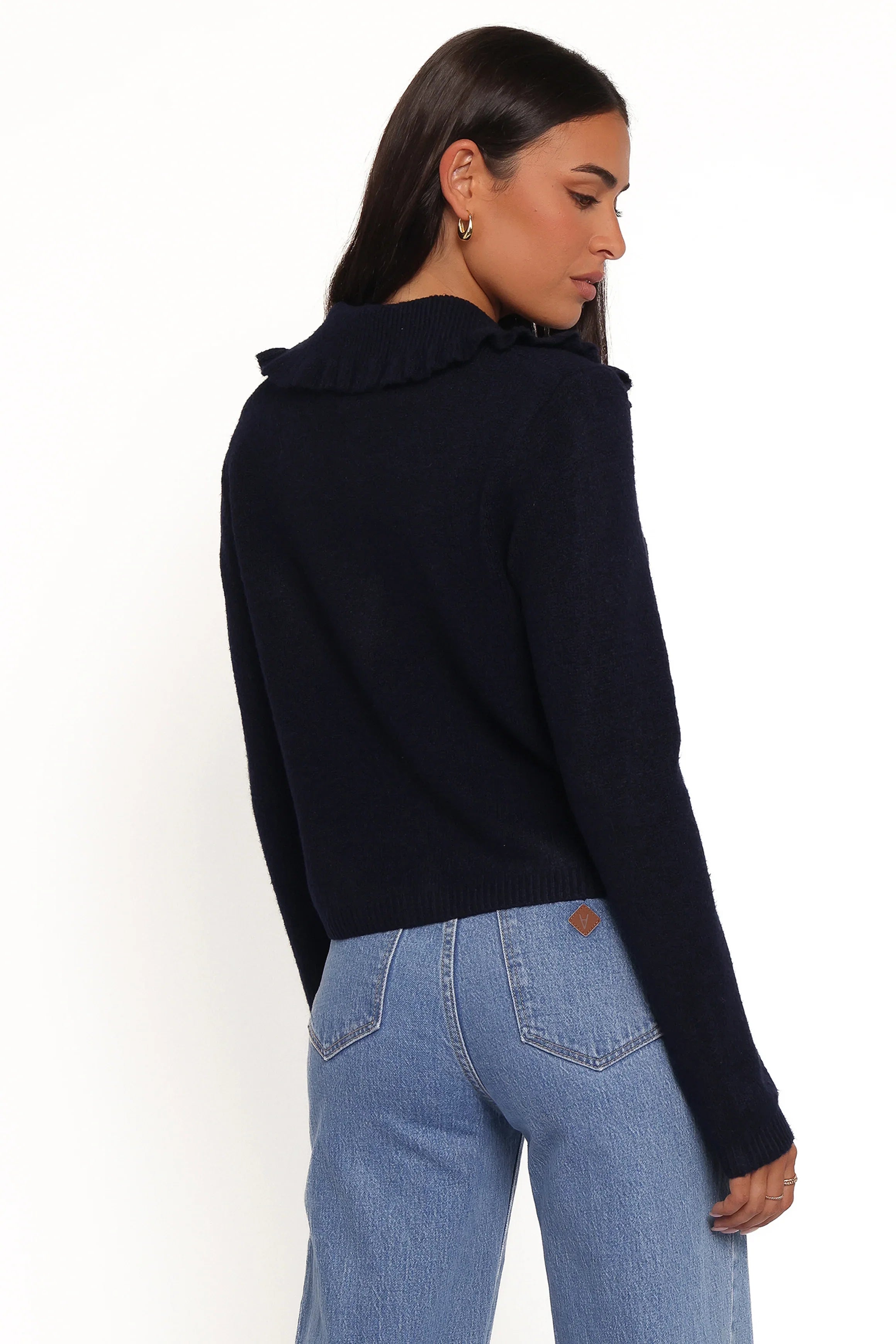 Carmello Frill Collar Cardigan Navy