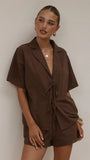 Vesper Top and Shorts Set Chocolate