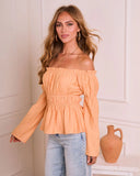 Flowy Moment Off The Shoulder Peplum Top