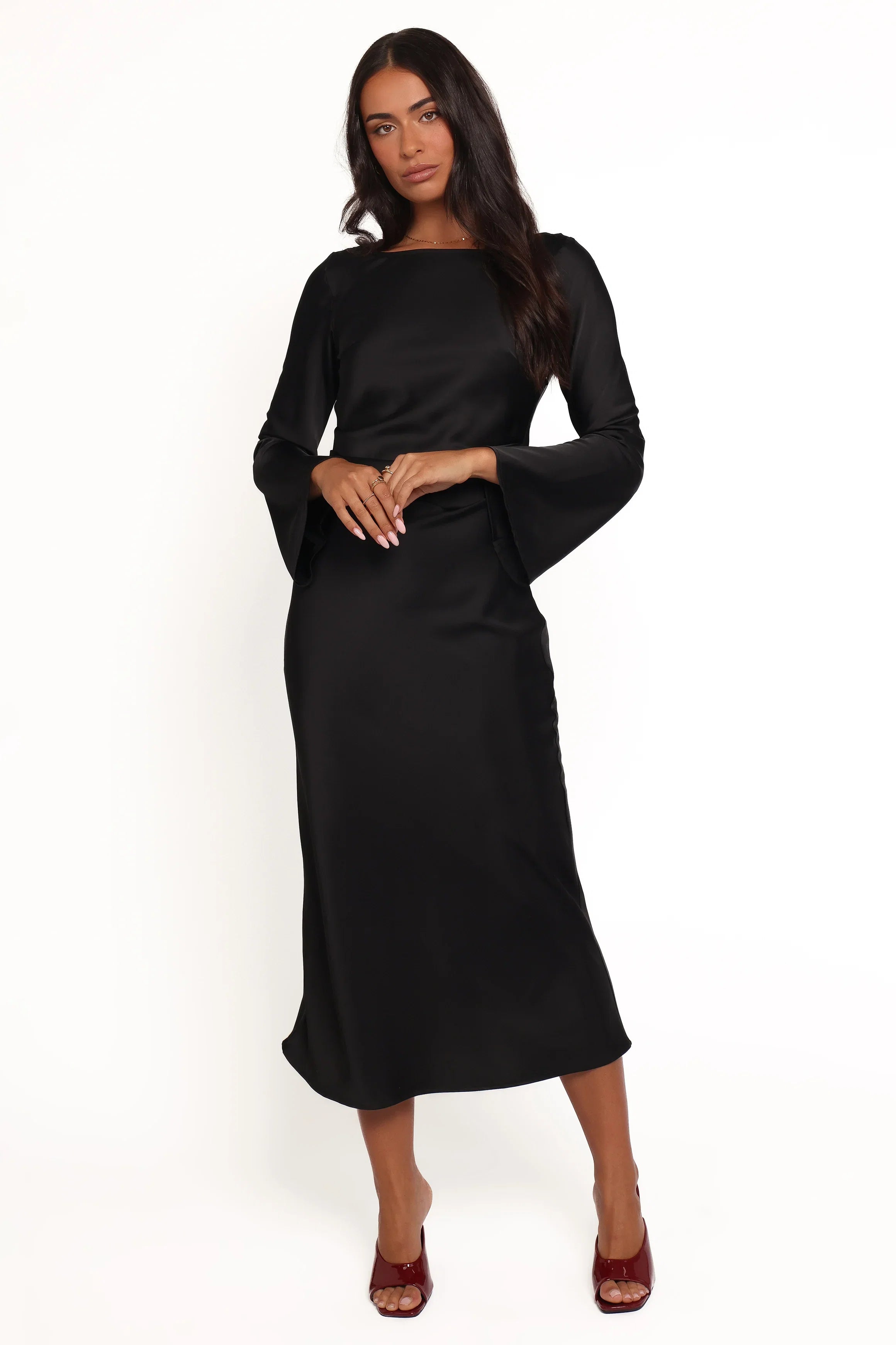 Kalyssa Long Sleeve Maxi Dress Black