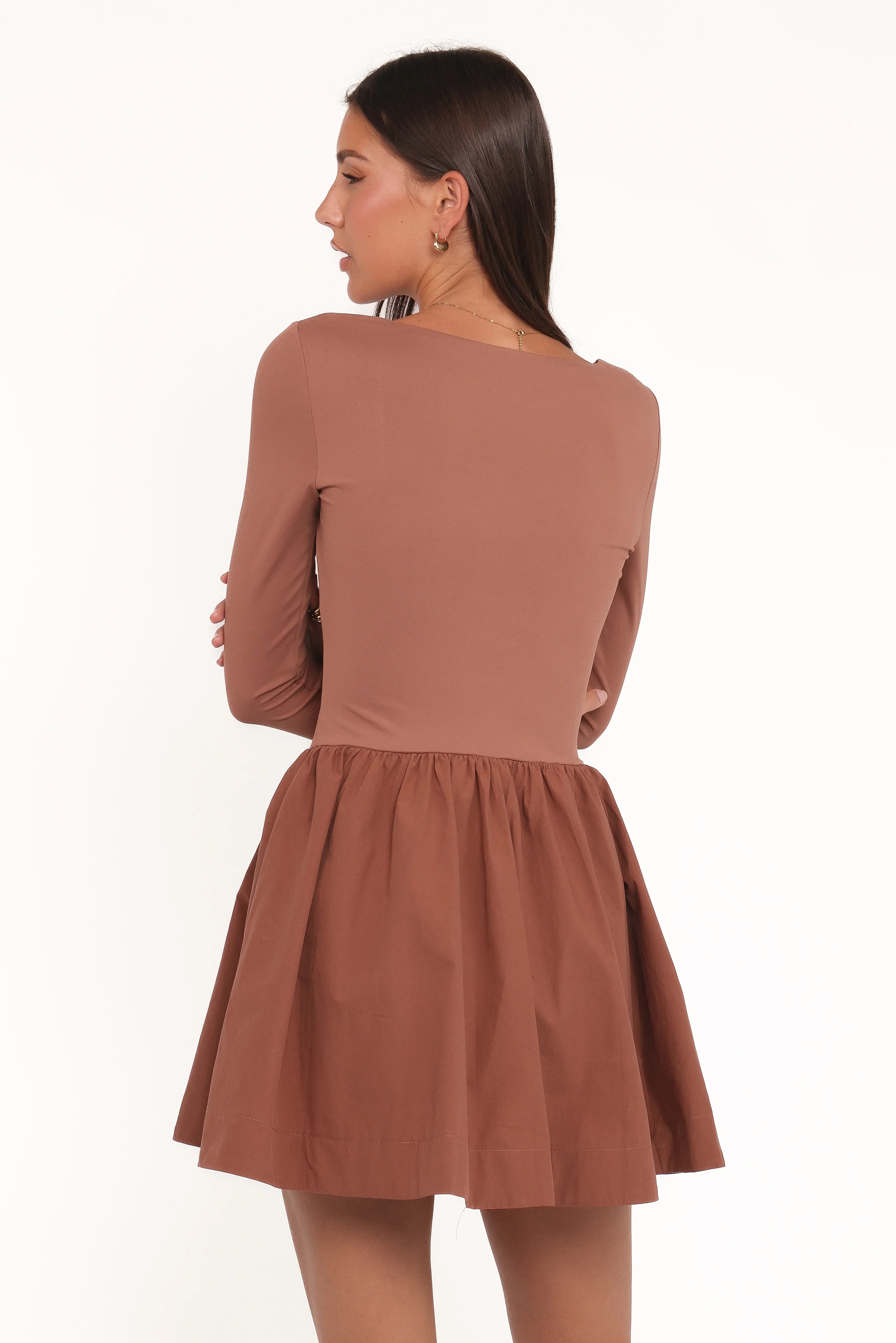 Sheena Long Sleeve Mini Dress Mocha