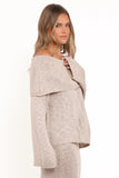 Indya Off Shoulder Top Oatmeal