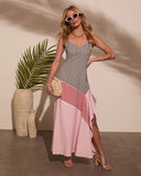 Wanderlust Contrast Stripe Panel Slip Dress