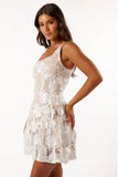 Evelynn Mini Dress White Nude