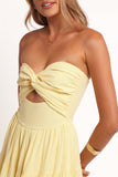 Sitara Strapless Midi Dress Yellow