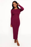 Mattie Long Sleeve Maxi Dress Plum
