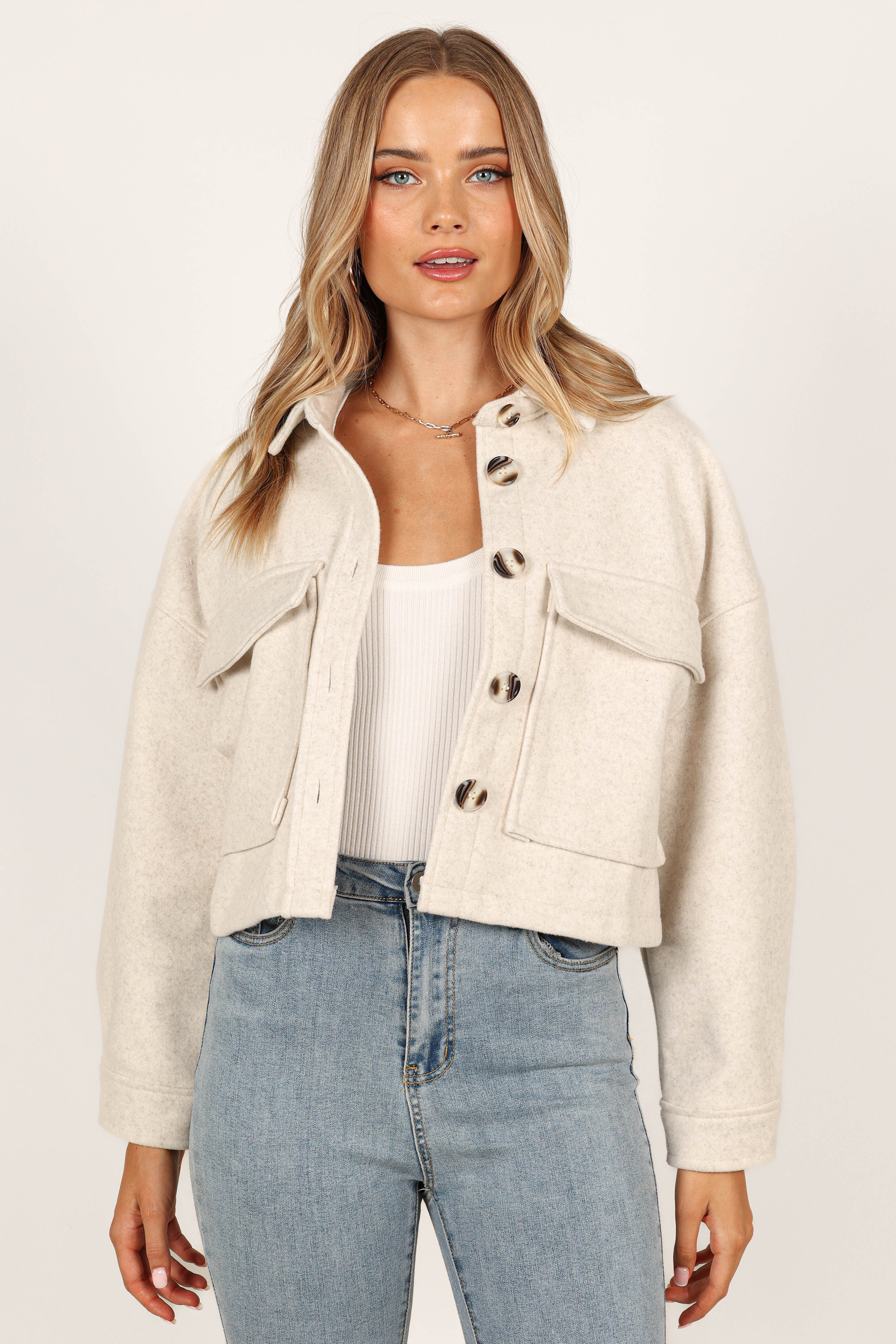 Liliana Double Pocket Jacket Cream