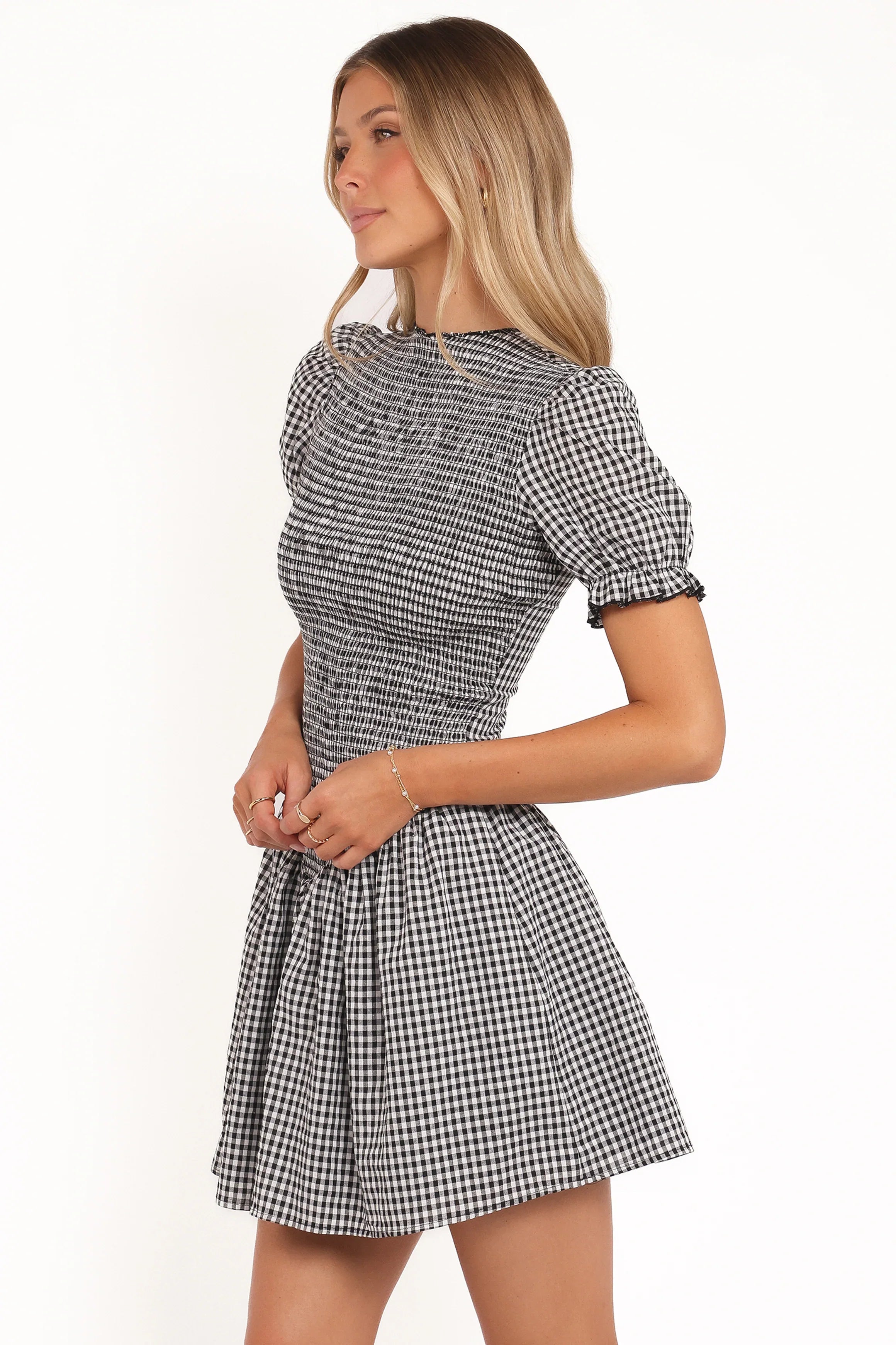 Celine Mini Dress Black Gingham