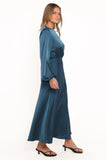 Remora Long Sleeve Midi Dress Teal