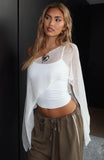 Beach Therapy Knit Poncho Top Cream