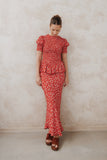Zoella Maxi Skirt Red Floral