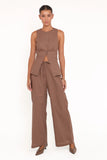 Caitlin Pant Set Brown