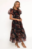 Elspeth Midi Dress Black Floral