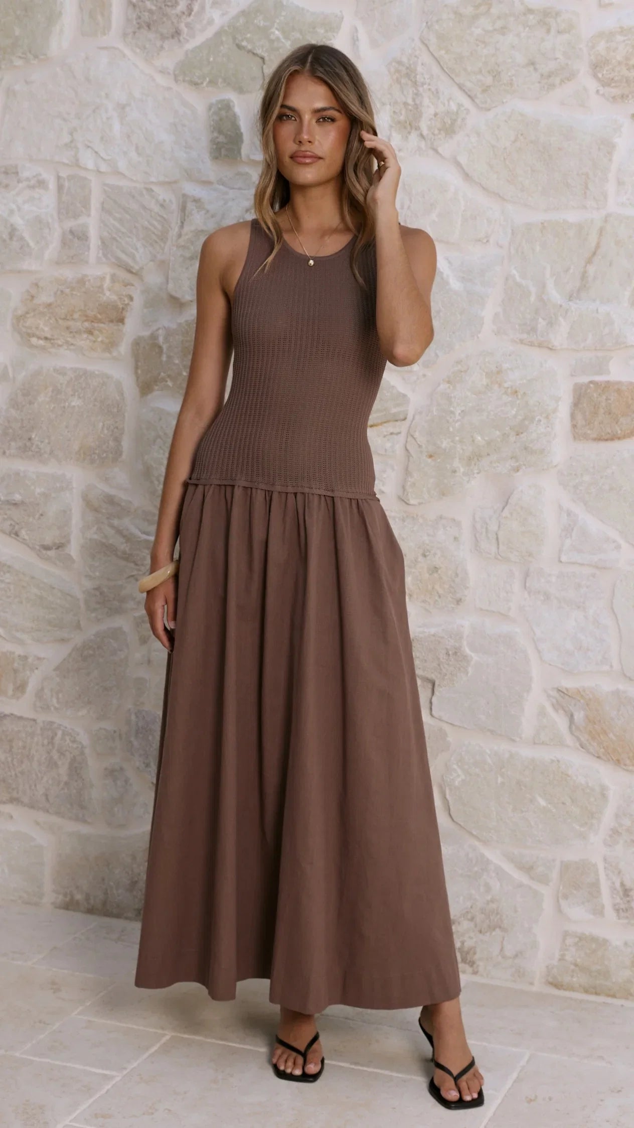 Arden Maxi Dress Chocolate