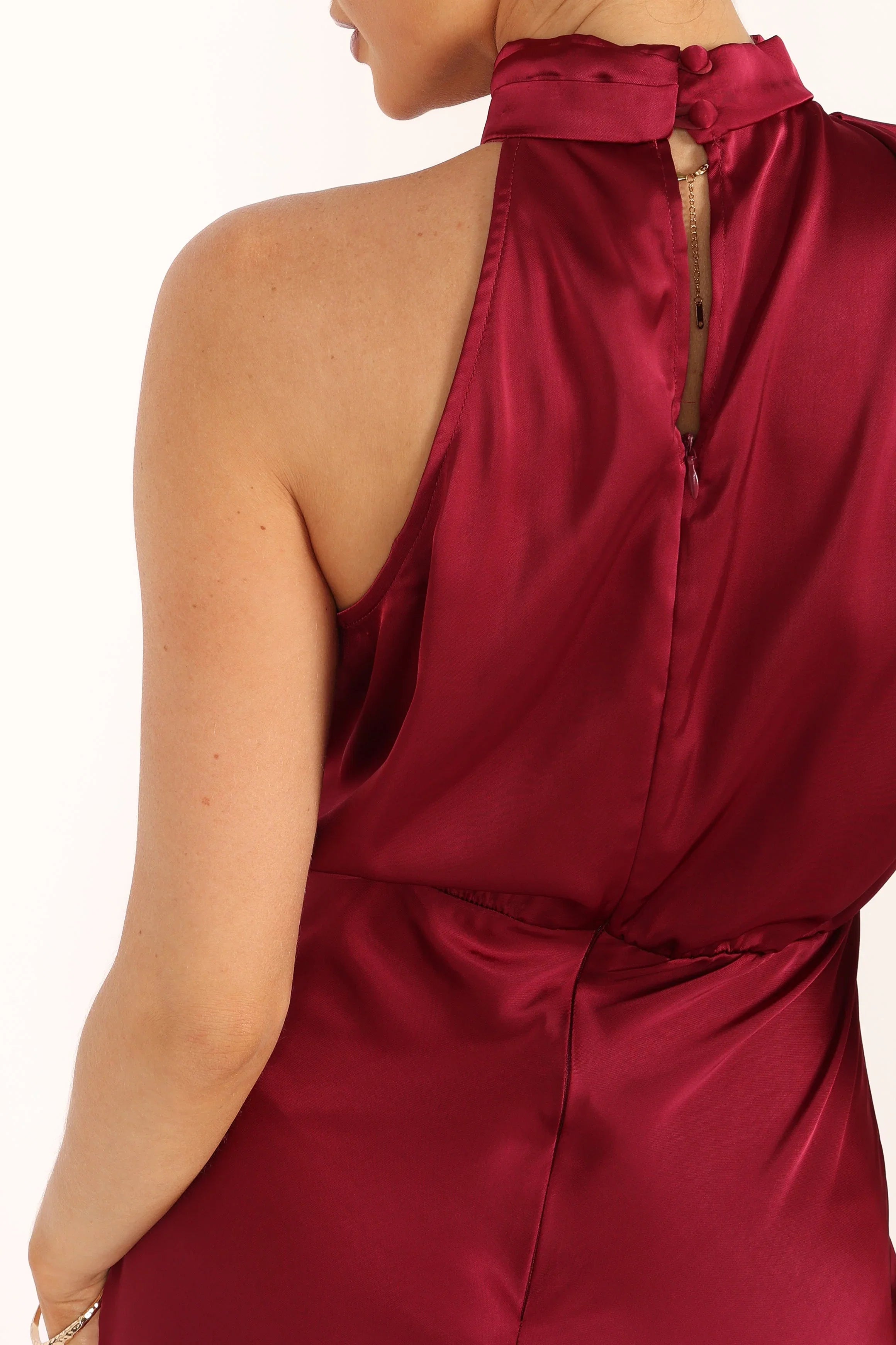 Anabelle Halter Neck Mini Dress Berry