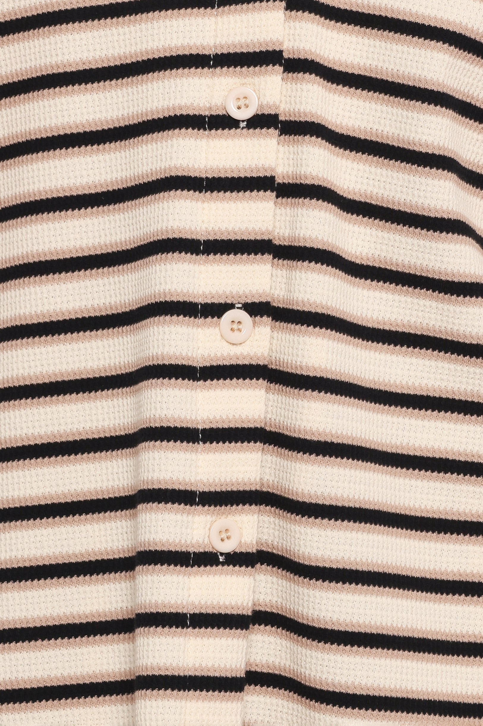 Alden Cotton Knit Set Beige Black Stripe