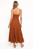 Sitara Strapless Midi Dress Brown