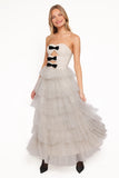 Kelari Strapless Midi Dress Cream Polka Dot
