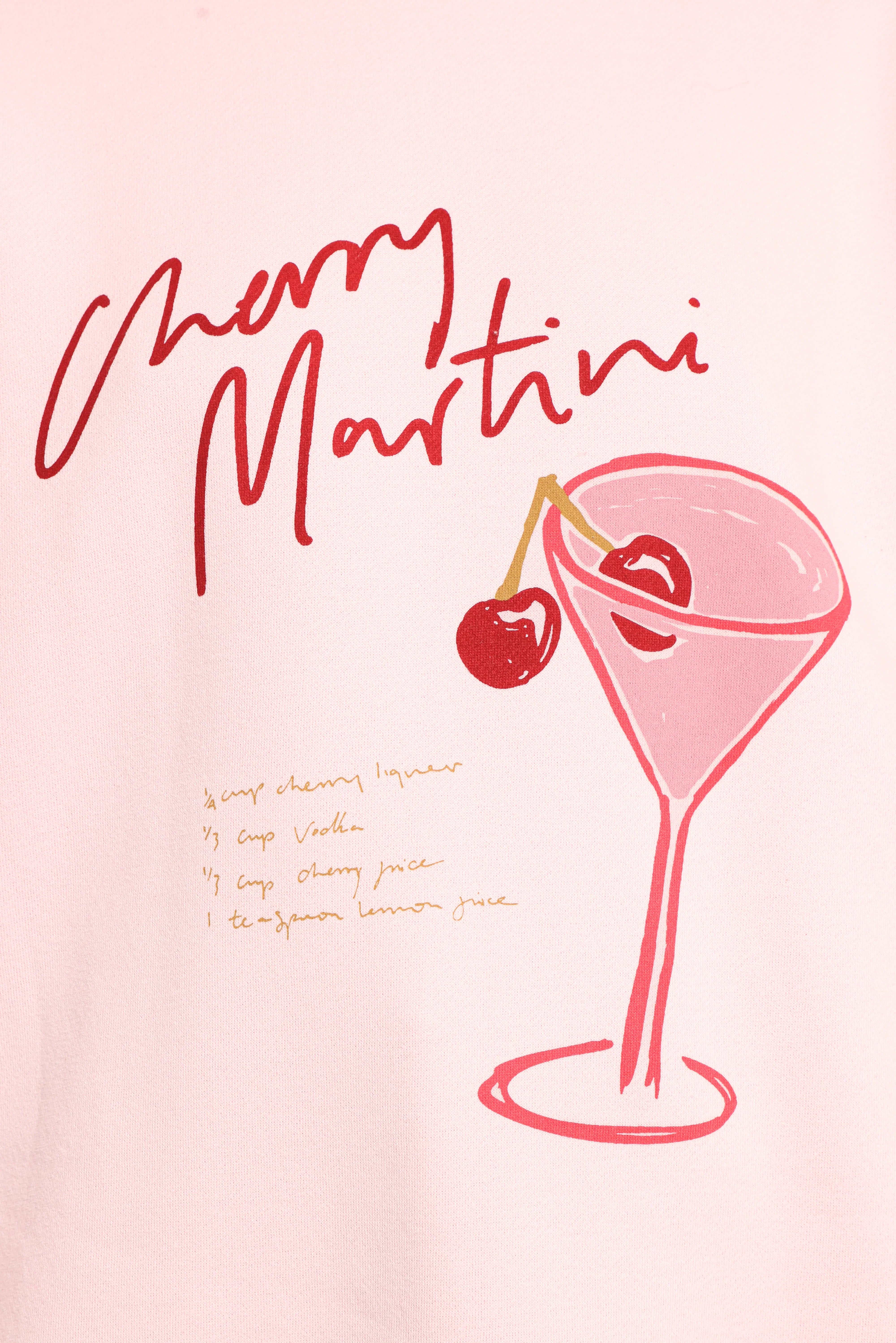 Cherry Martini Graphic Sweatshirt Pink