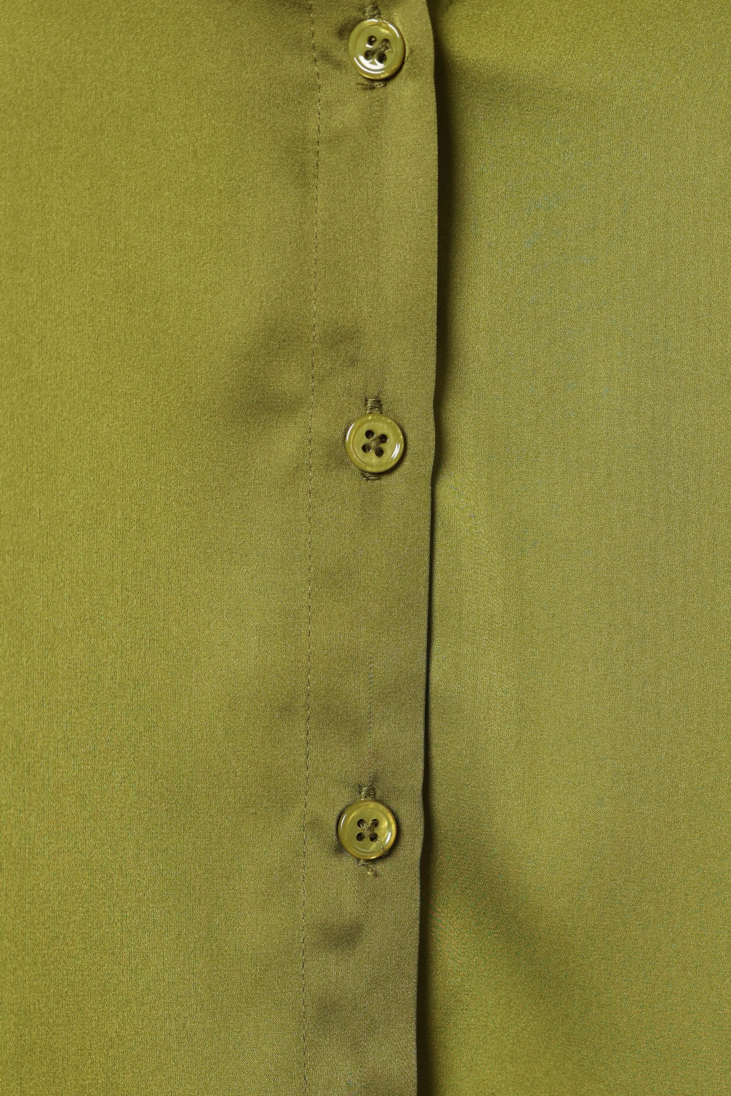 Narissa Satin Shirt Palm Green