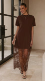 Adora T Shirt Maxi Dress Chocolate